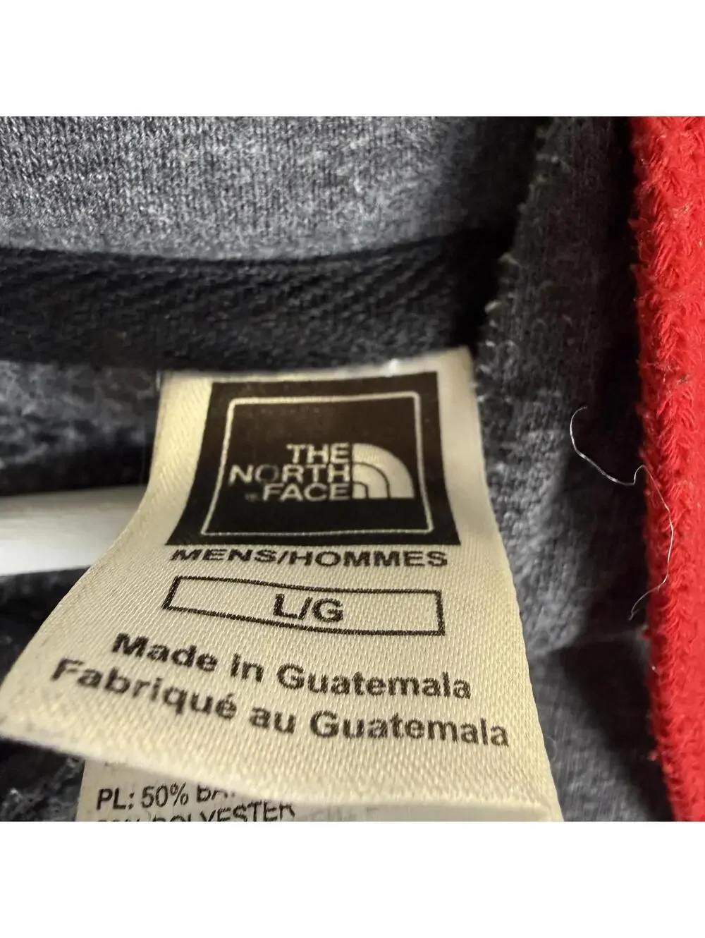 The North Face TNF Men's Size Large Gray Logo Hoodie Sweatshirt Hooded